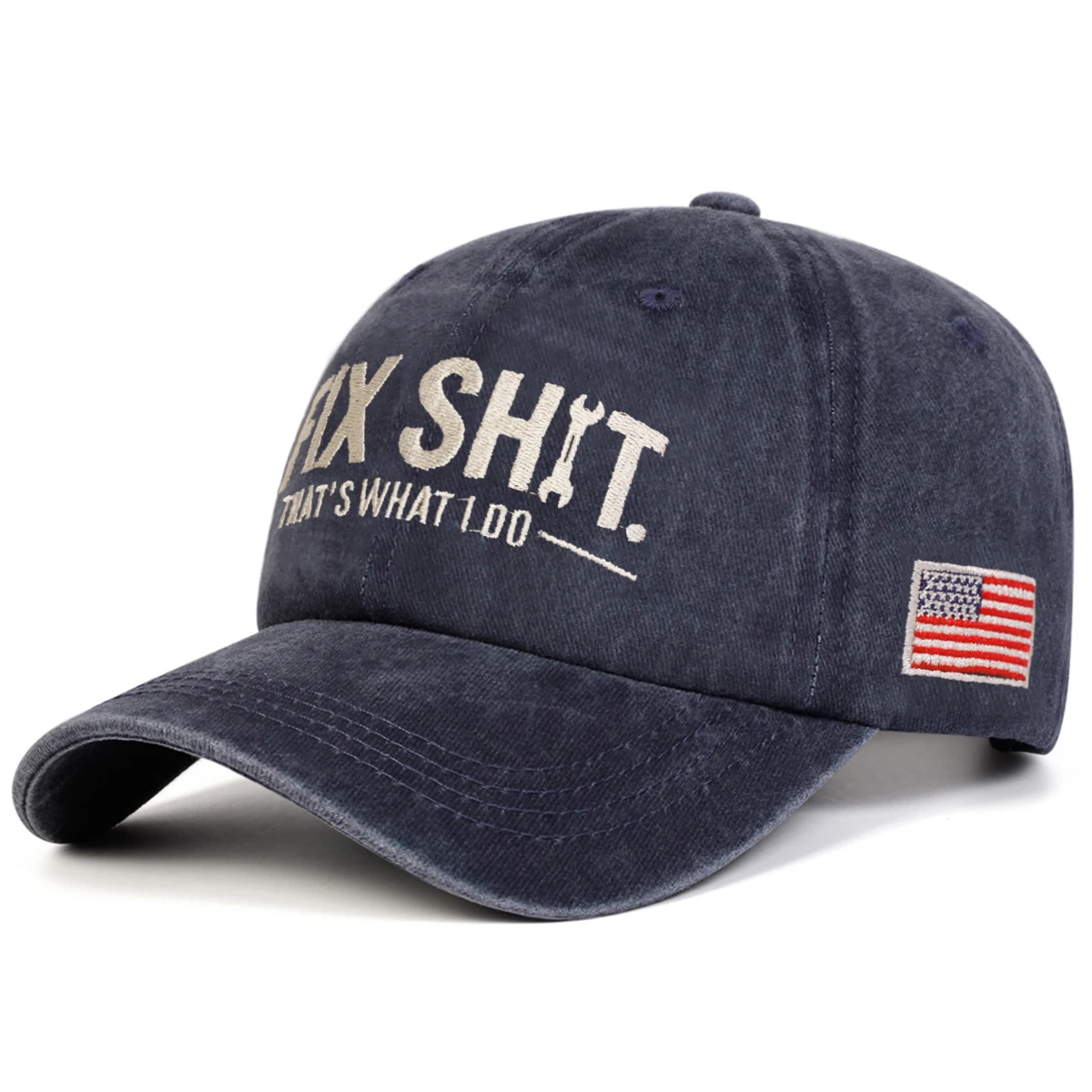 Unisex I FIX SHIT Baseballkappen mit Stickerei, für Frühling und Herbst, für den Außenbereich, verstellbare Freizeithüte, Sonnenschutzhut, Sportkappe – Detail 5