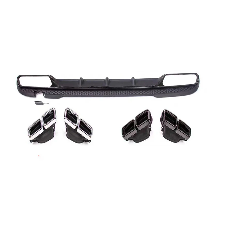 For Mercedes Benz E Class W212 E300 2013-2015 Bright Black Back lip Car Rear Bumper glossy black Diffuser Rear Splitters Spoiler view 5