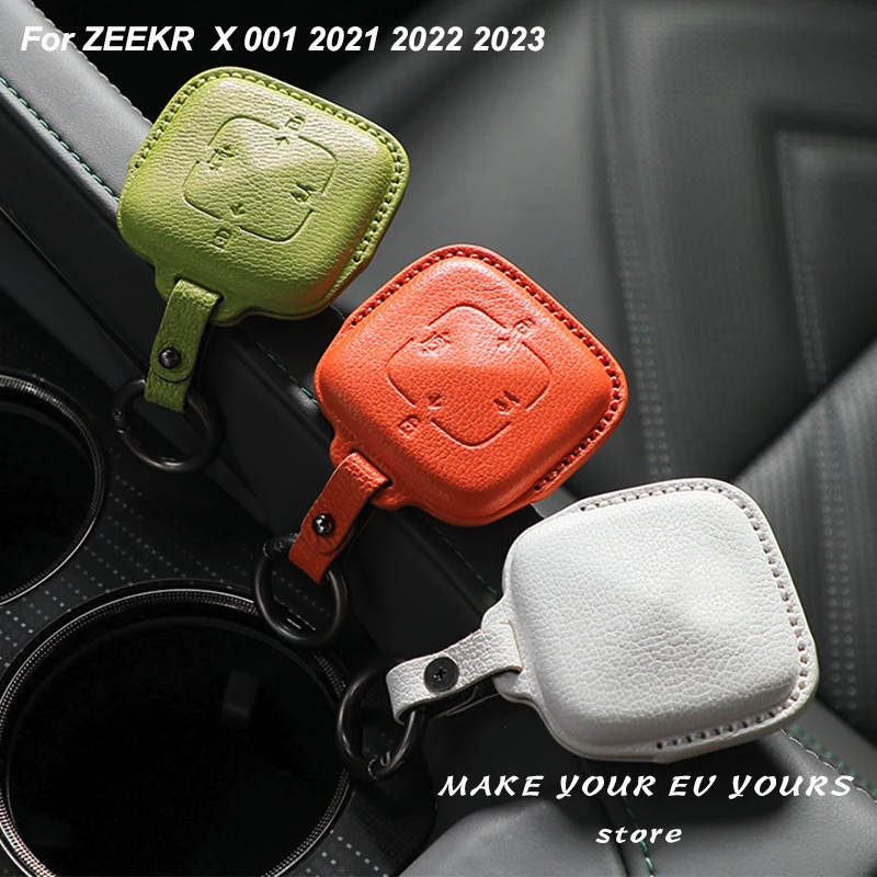 

For ZEEKR 001 X 2021 2022 2023 Car SHEEPSKIN Key Fob Shell Case Cover Remote Key Chains Accessories