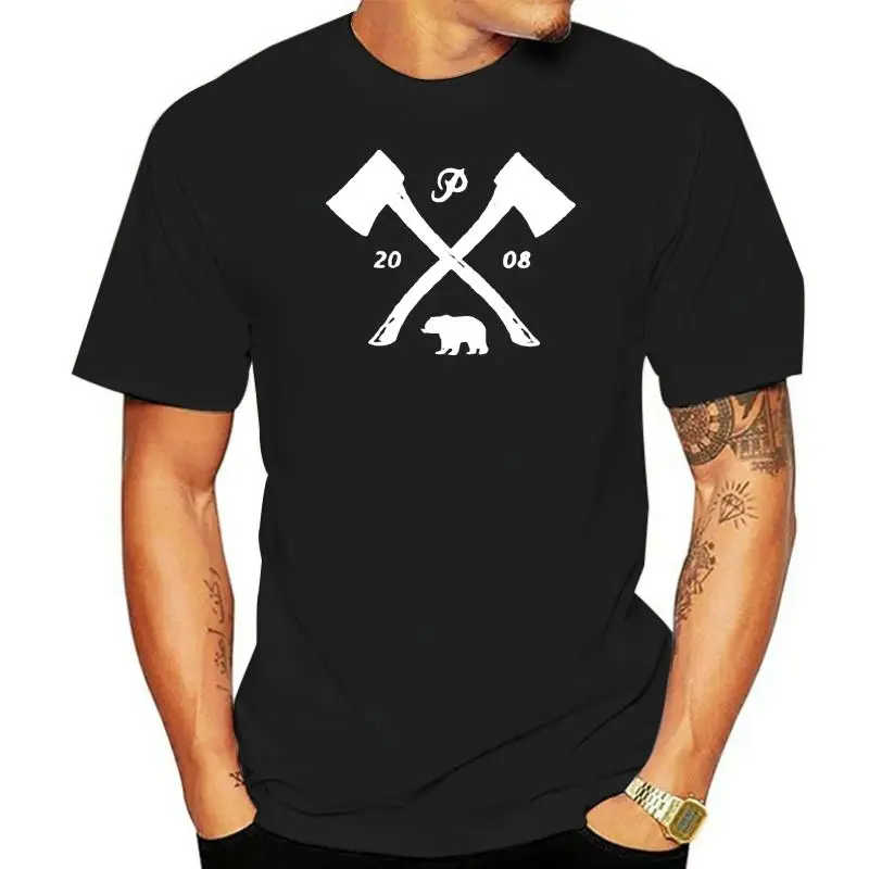 TEE Black White Distressed Print S S Mens T-Shirt Primitive Apparel FORGED