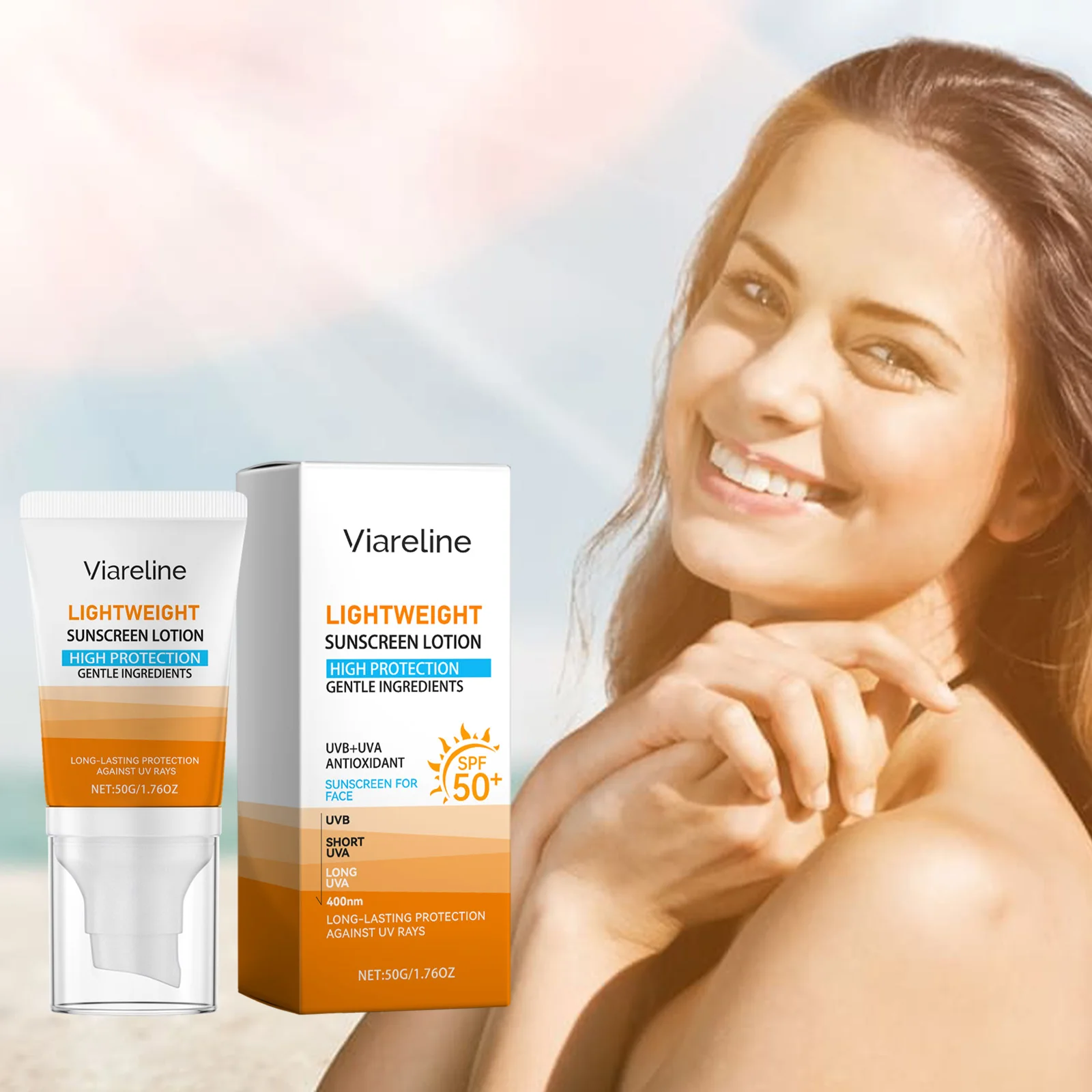 Lightweight protective cream outdoor protection moisturizing skin natural light and refreshing