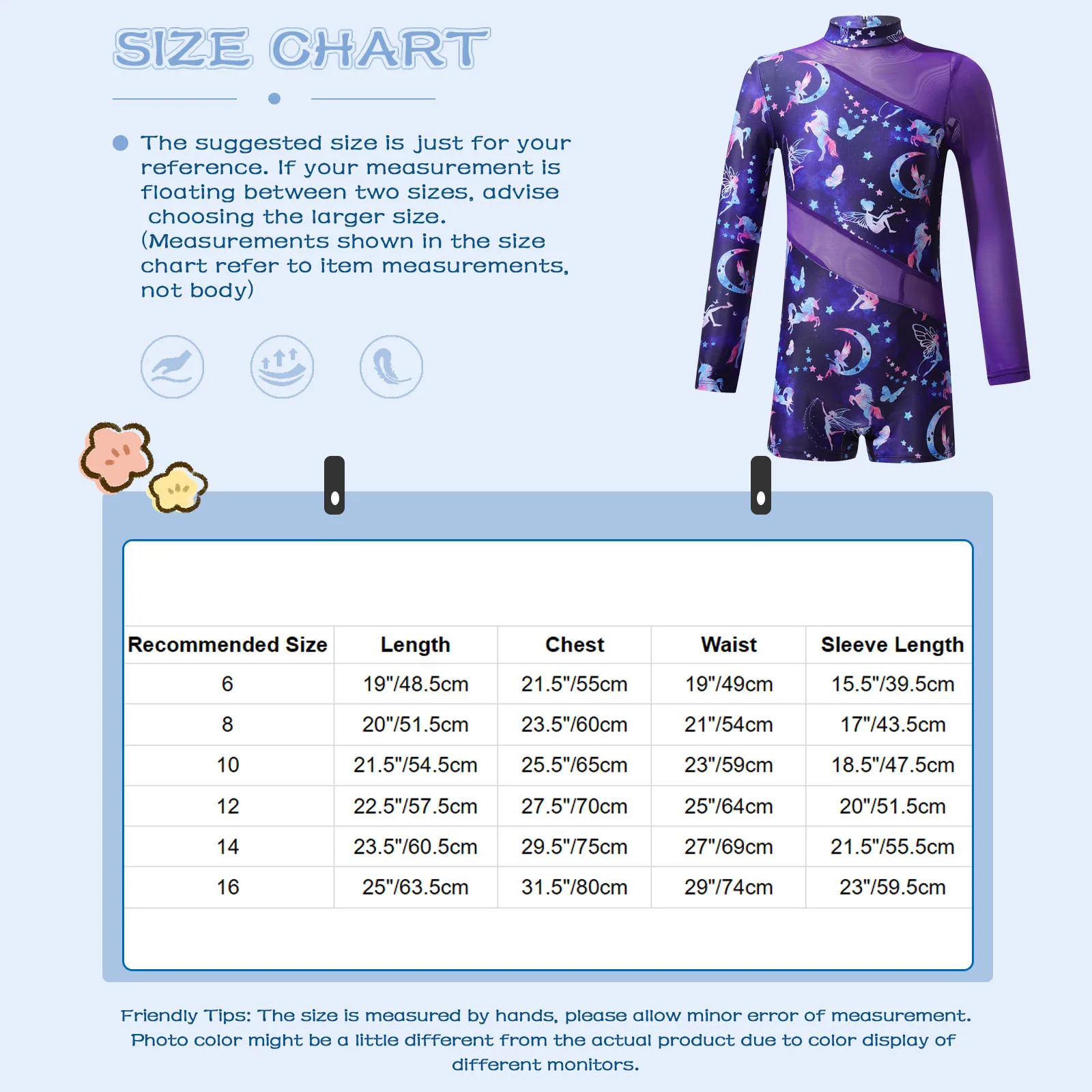 Kids Girls Ballet Gymnastics Leotard Workout Bodysuit Long Sleeve Mesh Patchwork Sports Dance Jumpsuit Figure Skating Costume