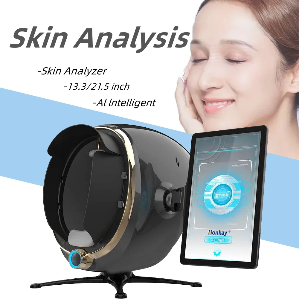 Portable 3D Digital Skin Analyzer Al lntelligent Image Facial Skin Diagnosis System Multi-language Face Skin Analysis Machine