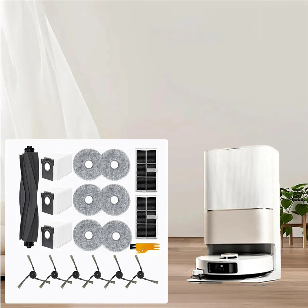 ABYP 2 conjuntos para Dreame X40 Ultra / X40 Pro / S30 Pro Ultra escova lateral principal filtros HEPA esfregão pano sacos de pó