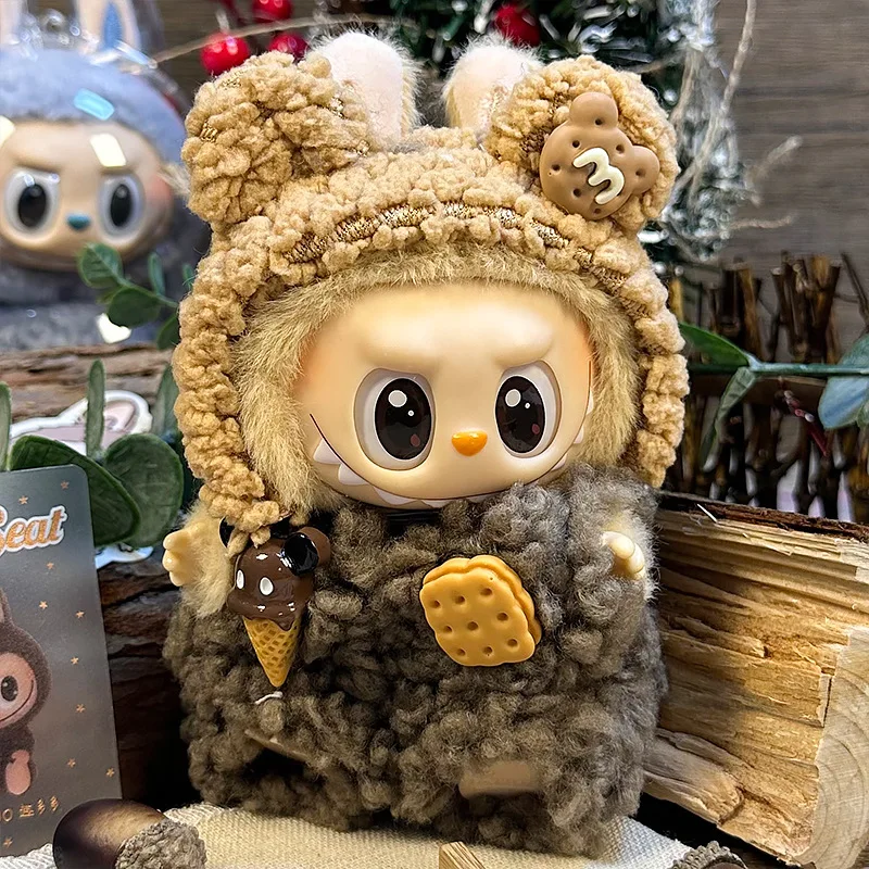 

Only Clothes Are Hot-selling, The New Style Is Suitable for Labubu Doll Clothes 15cm17cm Labubu Cute Plush Brown Doll Clothes