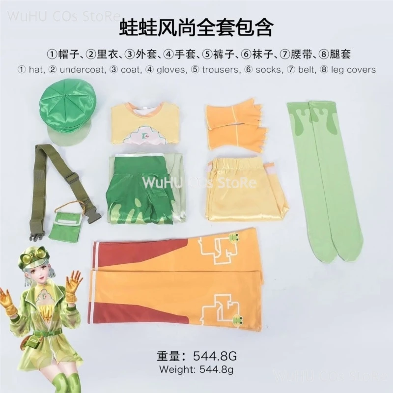 Green Dress Frog Hat Socks Game Infinity Nikki Cosplay Costume Sweet Lolita Girls Uniform Woman Halloween Con Party Play Outfits