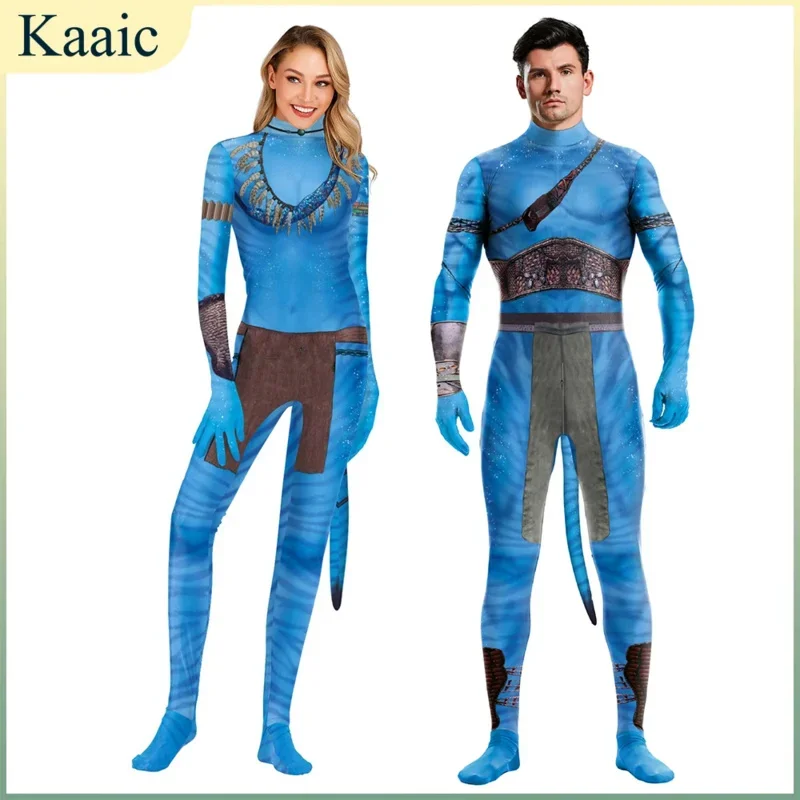 Avatar Costume Cosplay Women And Men Couple And Kids Family Girl Bobysuit Jumpsuit Alien The Way Of Water Christmas Halloween