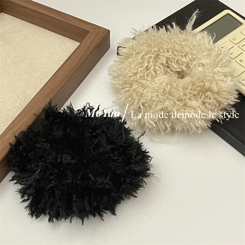 Fluffy and Lazy Feeling Plush Large Intestine Hair Band High Elastic Rubber Band Younger Fashion Hair Rope Bun Cute Hair String