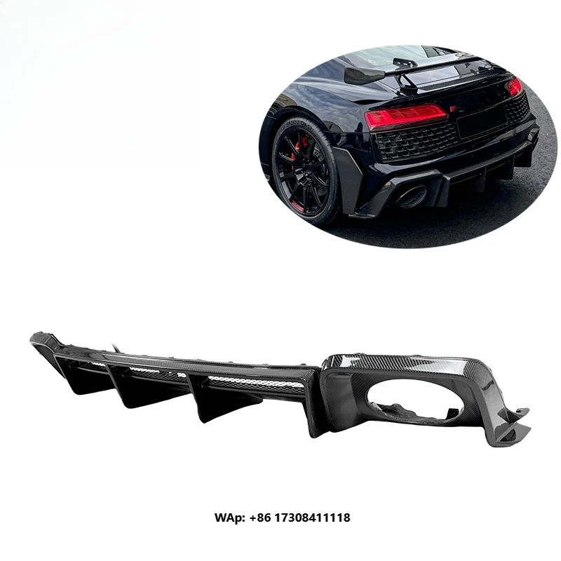 R8 V10 Real Carbon Fiber Rear Bumper Diffuser for R8 V10 2020+