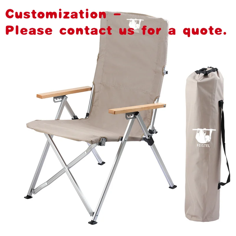 custom.Portable Aluminum Folding Camping Chairs Outdoor Patio Lounge Deck Adjustable Backrest Reclining Beach Chair