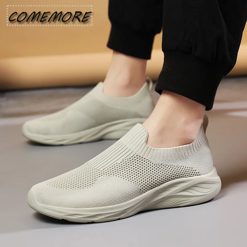 Men's Sneakers Causal Kniting Mesh Elastic Runing Hiking Sports Comfort Women Shoes Spring Autumn Loafers Zapatillas Hombre