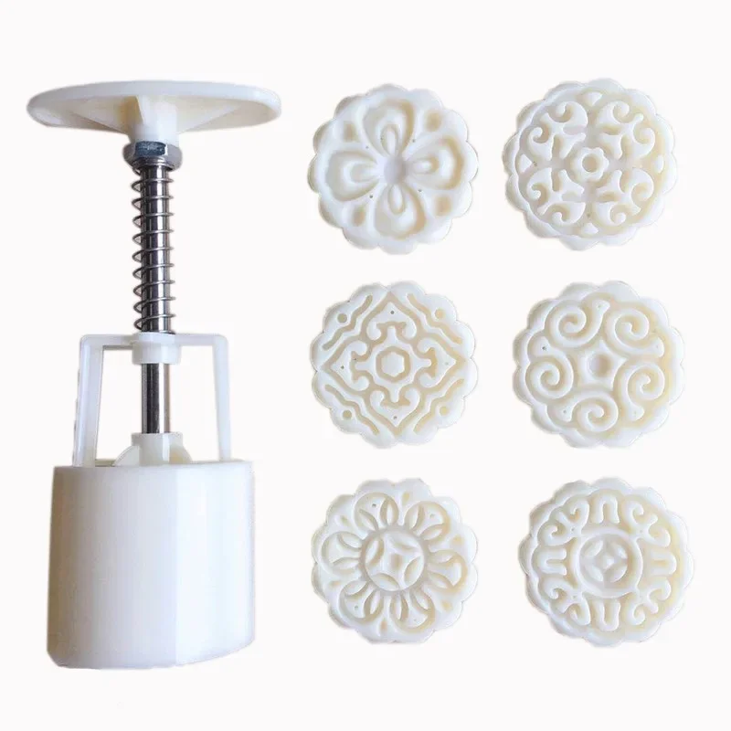 Mooncake Mold DIY Decoration Mooncake Press Molds Mid-Autumn Festival Hand-Pressure Flower Moon Cake Mold Festival DIY Tools