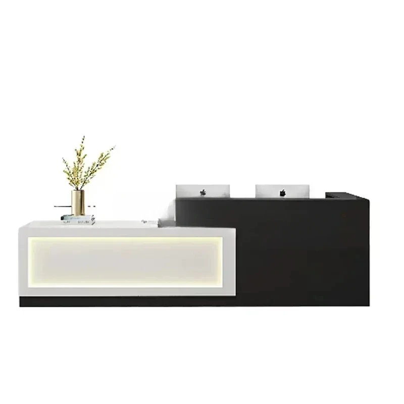 

Modern Simple Reception Desks Supermarket Spa Checkout Cashier Simple Gray Office Luxury Hair Salon Mobile Bancone Bar Furniture