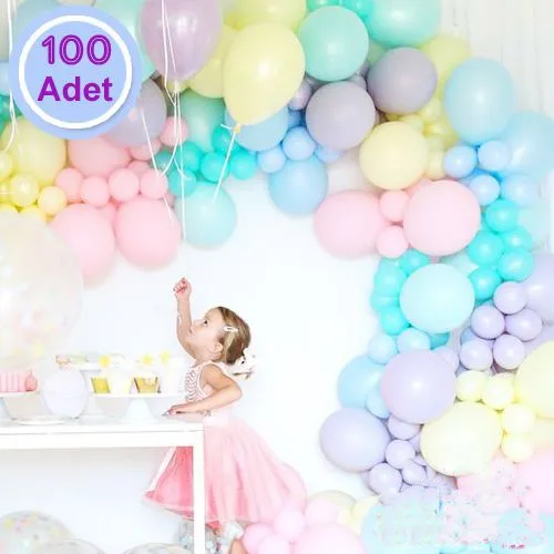 Mixed Color Macarons Pastel Balloon 100 PCs 12 Inch