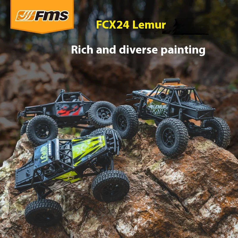 FMS 1/24 FCX24 여우 리모컨 오프로드 차량, 듀얼 스피드 문짝 브릿지, 수륙 양용 등반 차량 시뮬레이션 모델 장난감