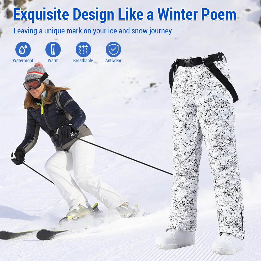 

Snow Pants Women Waterproof Ski Pants Outdoor Winter Sports Climbing Snowboarding Fishing