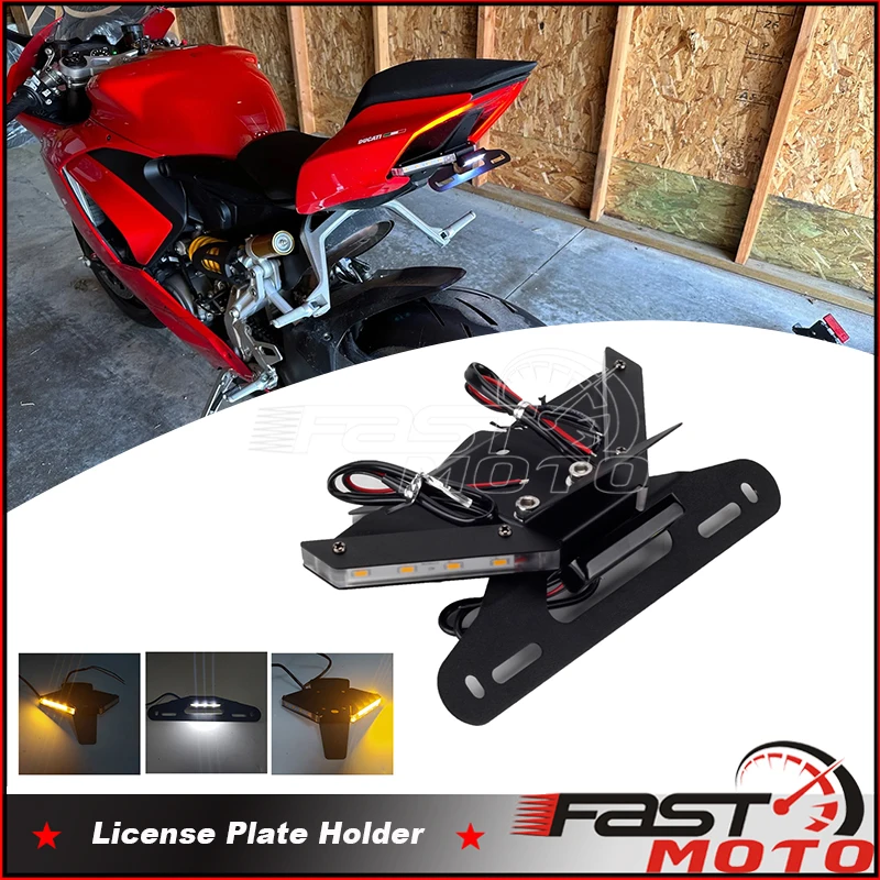 

For Ducati Panigale V4R/S License Plate Holder Integrated Turn Signal Tail Tidy Fender Eliminator For Streetfighter V4 V4S V2