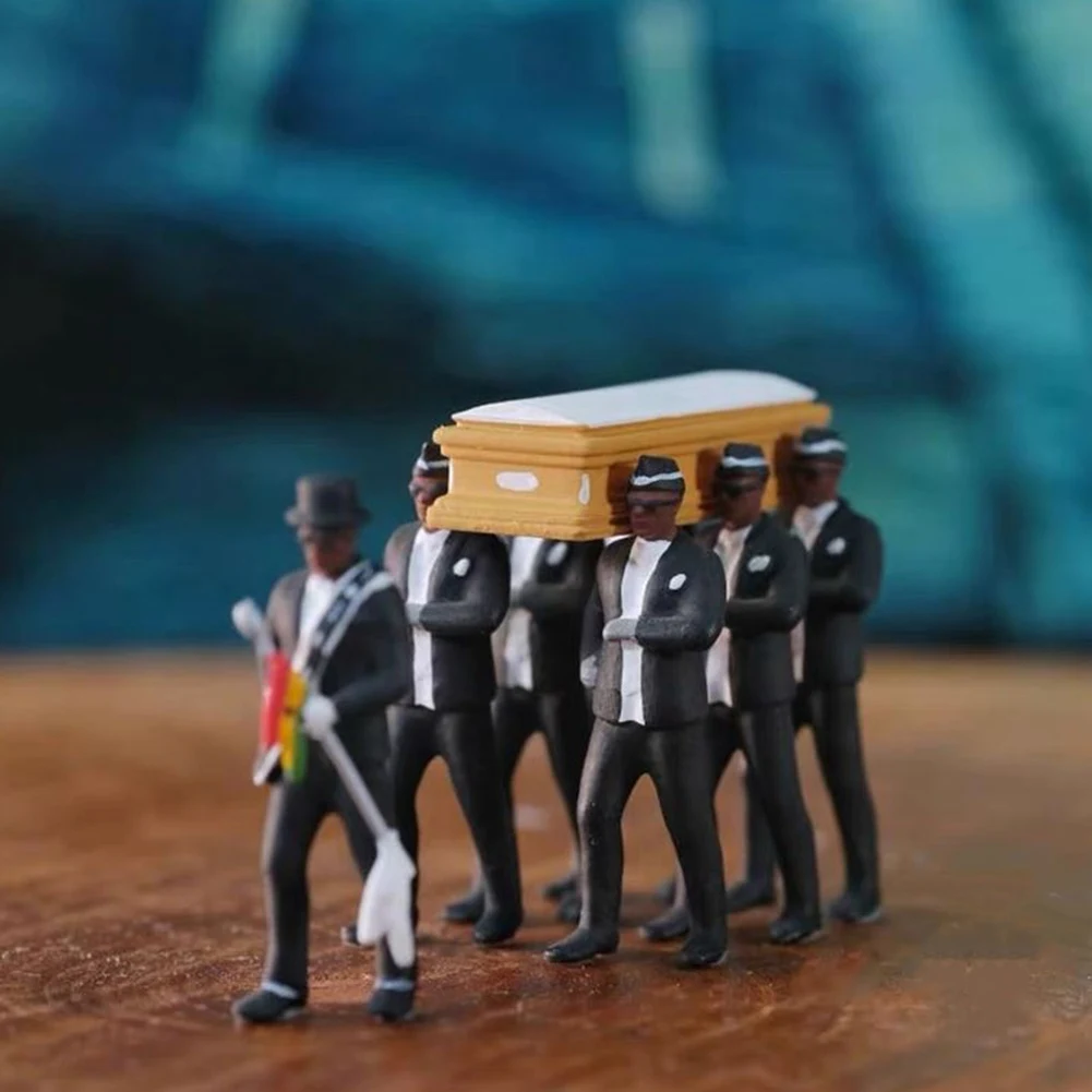Figura de acción 1:64, decoración de coche, ataúd funerario de Ghana, modelo de equipo Pallbearer de baile, mano de obra exquisita (de pie) caliente