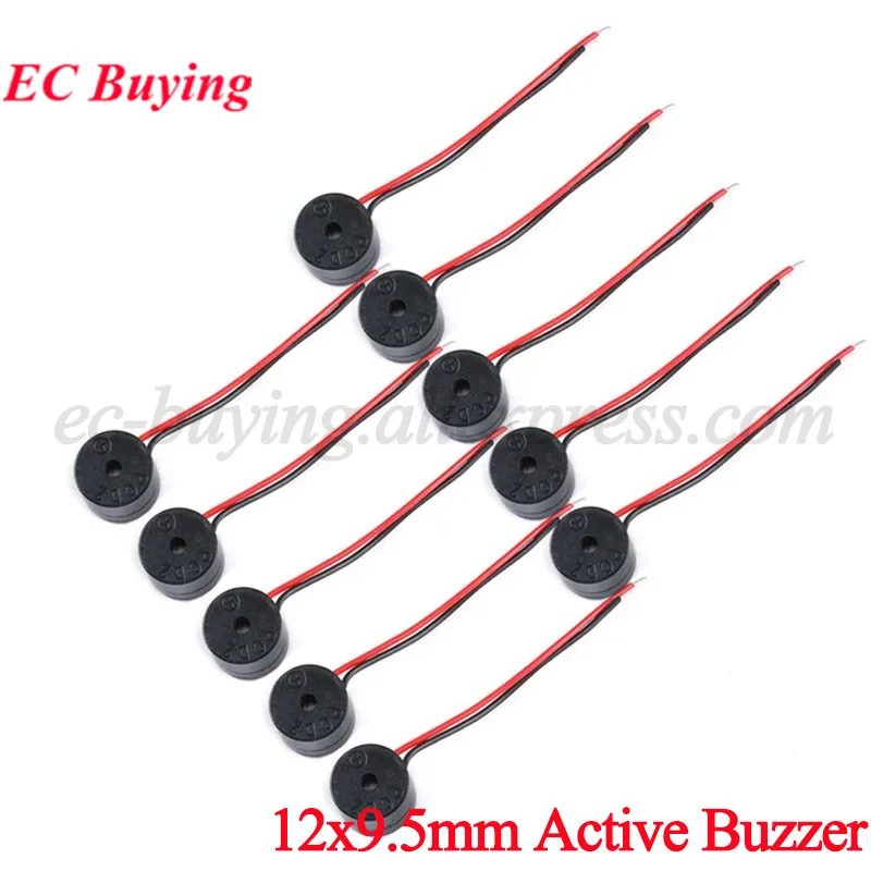 10pcs/1pc Electromagnetic Active Buzzer 12V 12*9.5MM Speaker Aarm Loudspeaker Speaker With Cable