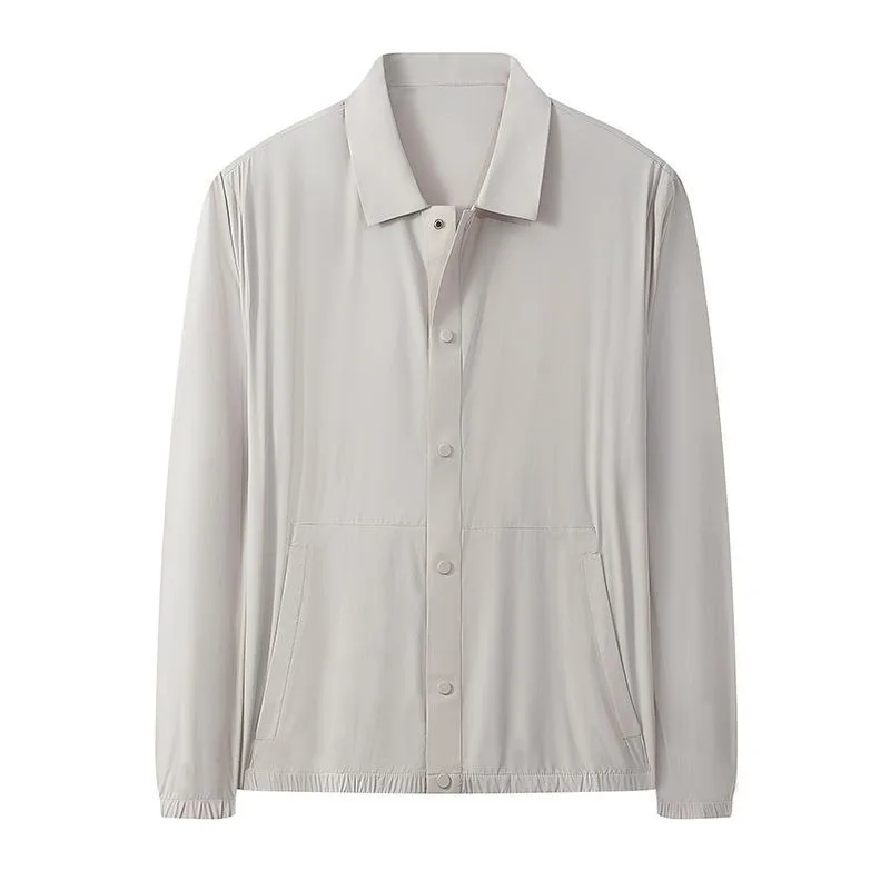 Men's UPF50+ Sunscreen Shirts Suit High End Business Casual Jacket Breathable Sun Protection Top Quality Outdoor Fishing Clothes