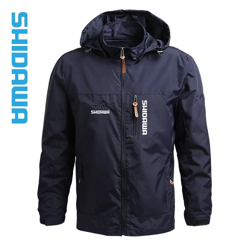 Fishing Jacket Men's Spring and Autumn Casual Thin Sprint Jacket Outdoor Sports Jacket Mountaineering Camping Hooded Windbreaker