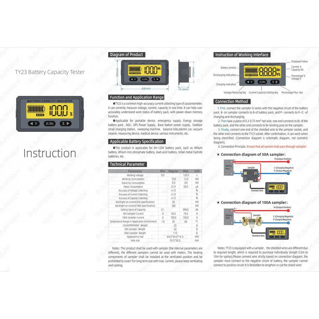 Electric Bicycle Coulomb Meter Monitor Lithium Battery Capacity Power Display DC 12V 24V 36V 48V 60V BMS Lead-acid Lifepo4 Liion