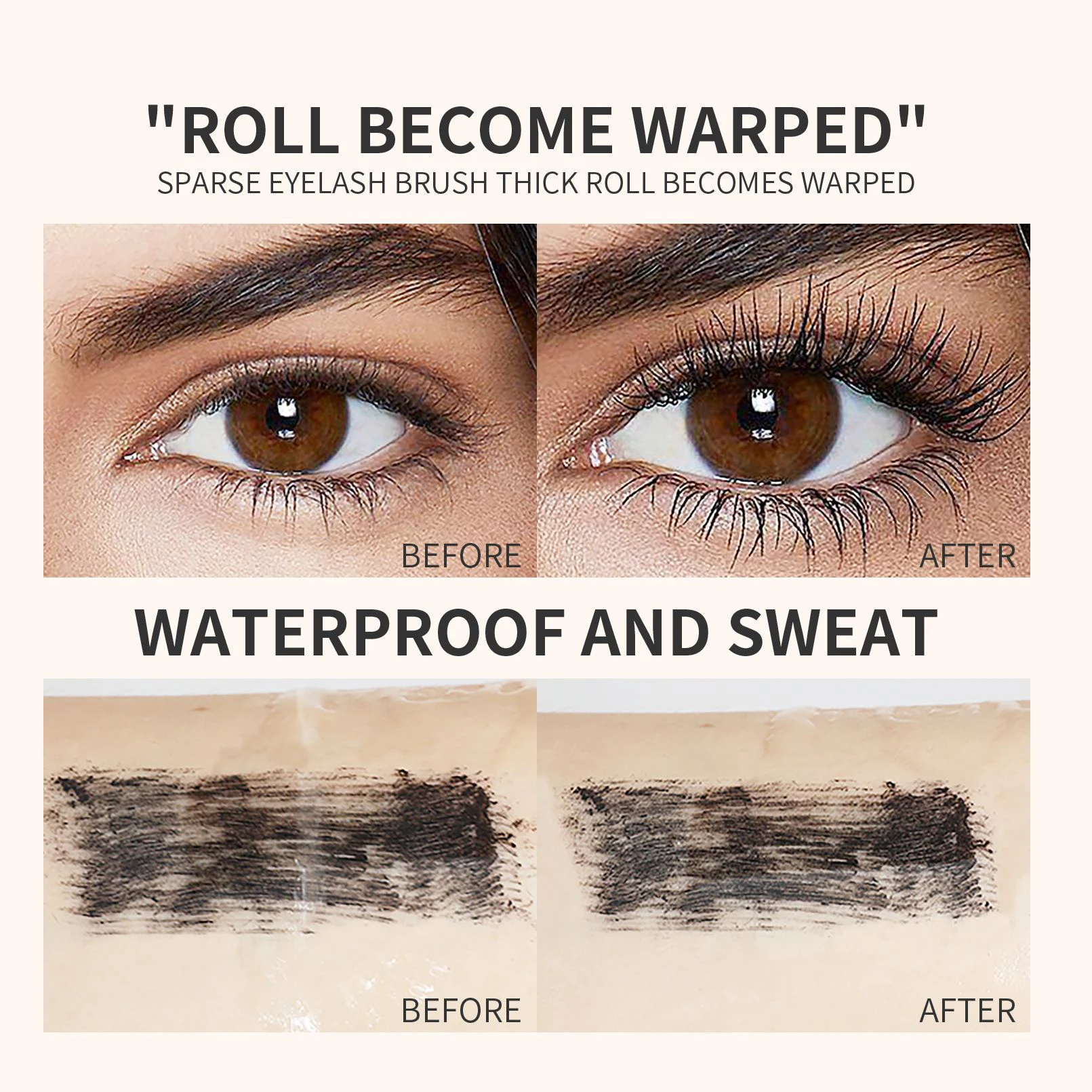 Color mascara is slim, long, curled, ultra-long, styling, non-smudging, long-lasting, waterproof, sweat-proof, fine brush head