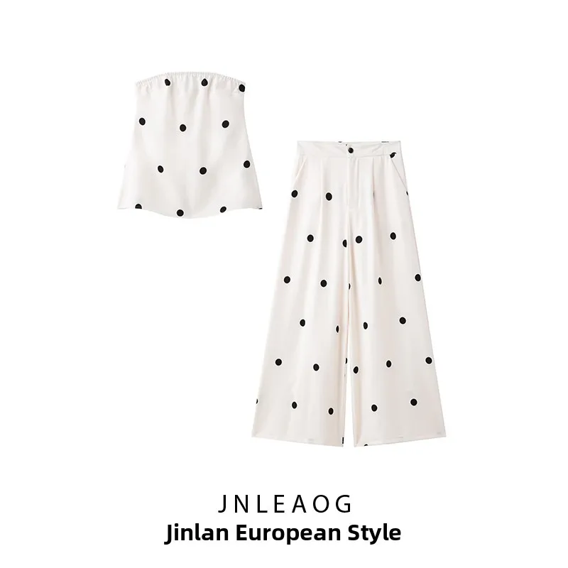 Faionable Polka Dot Print Set di abiti da donna Autunno Nuovo arrivo Set di due pezzi Europeo Sle modello a pois rotondi per adulti