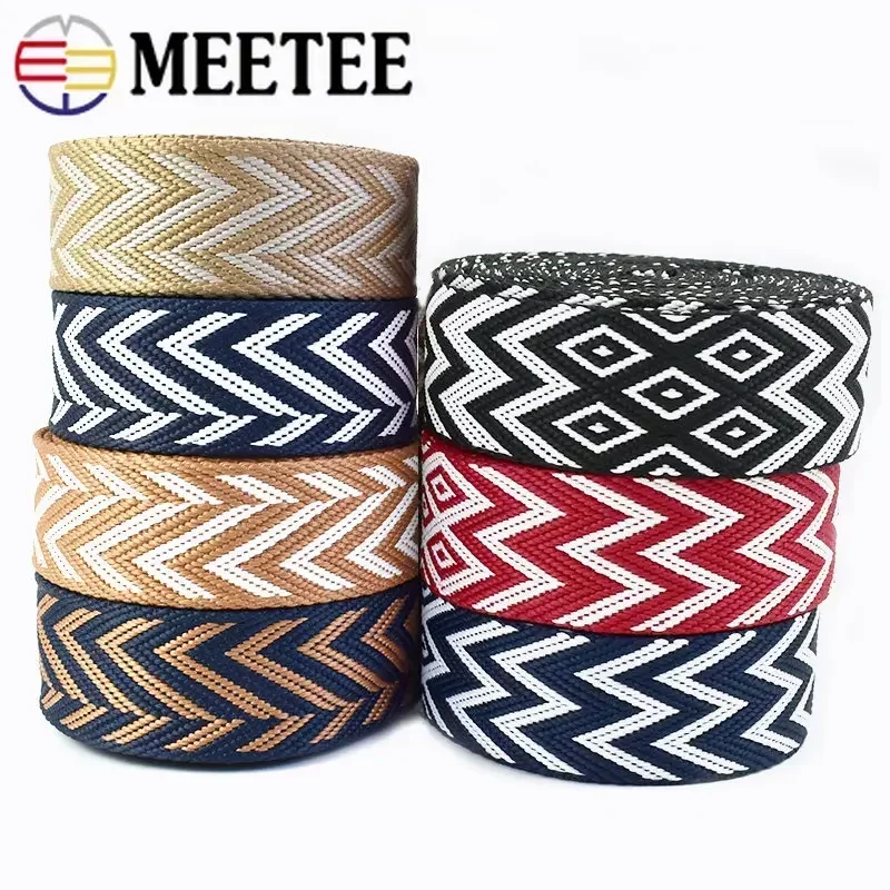 1-5Meters 38mm Thicken Jacquard Webbing Polyester Ribbon Bag Shoulder Strap for Seat Belt Binding Tapes DIY Sewing Accessories