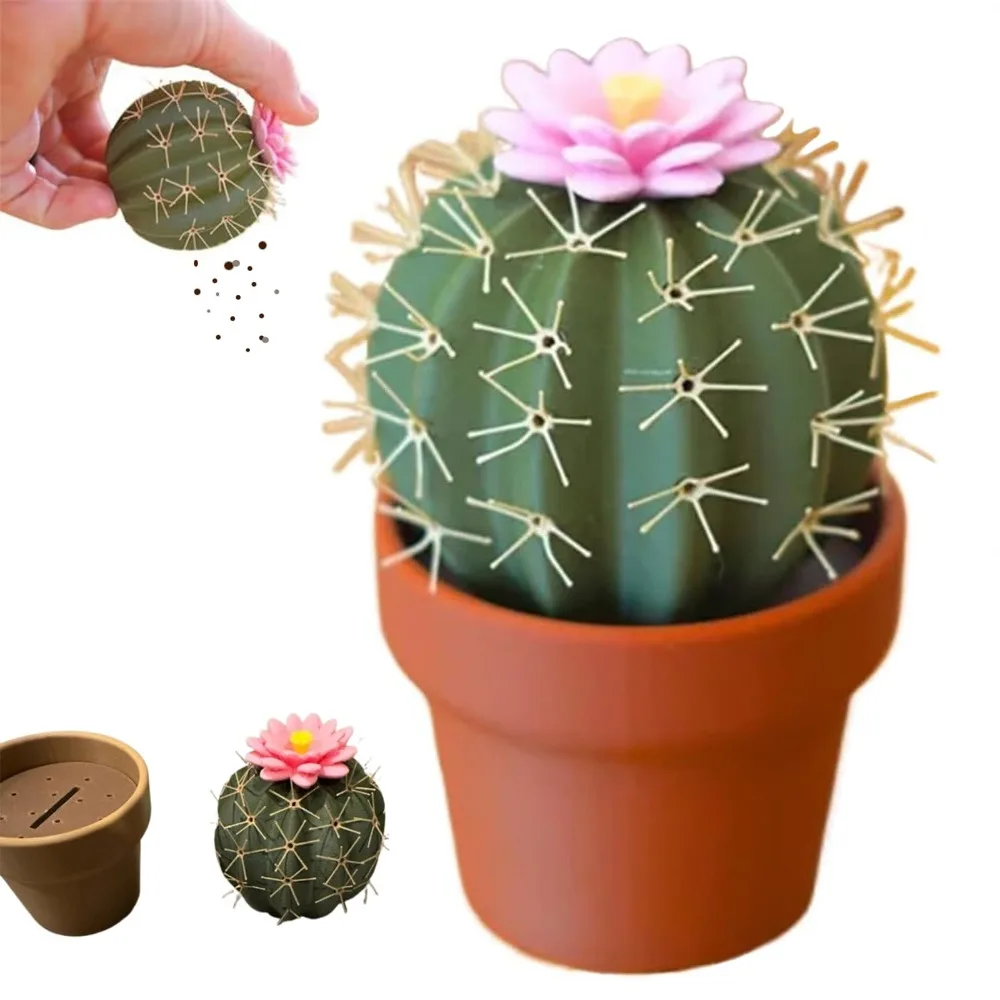 Пластиковый шейкер для приправ кактуса, мини-милый 3D-печать, банка для приправ, цветочный горшок в форме, набор мельниц для соли и перца