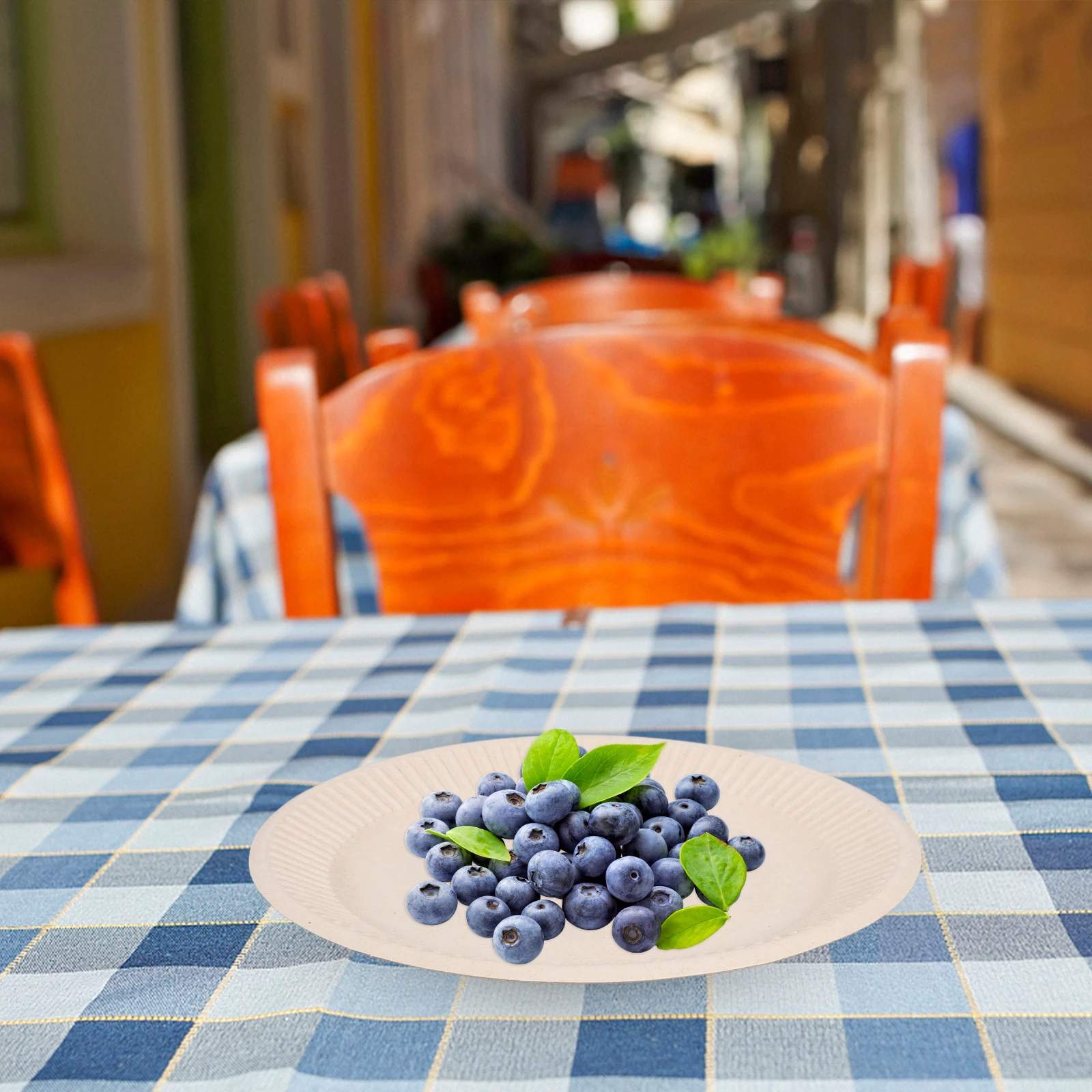 50pcs Paper Plates Tableware Disposable Platters Heavy Duty Cream Food Storage Transport Takeout Cake Packaging Multi-function