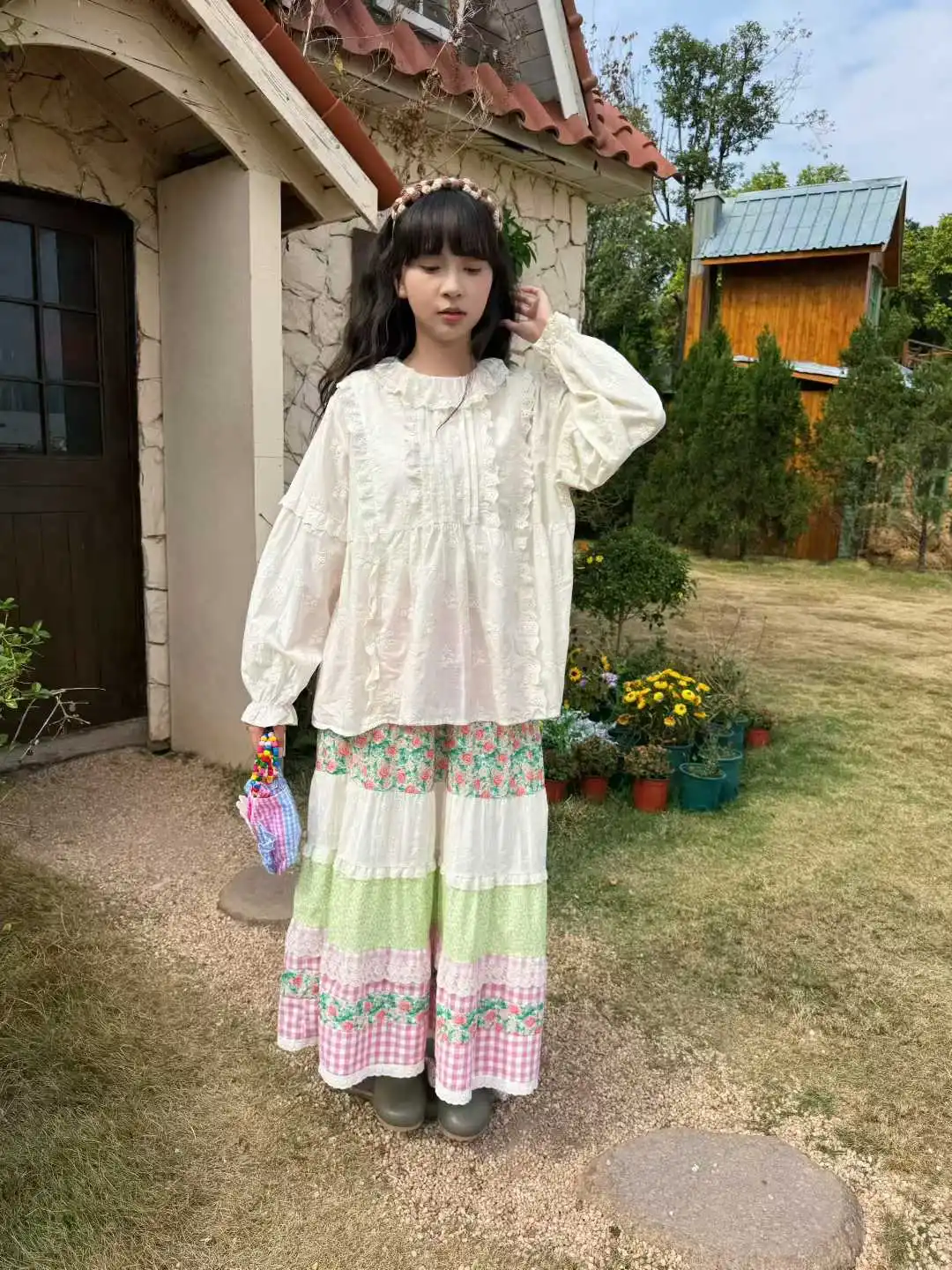Vintage Autumn Sweet Kawaii Cartton Japanese Mori Girl Cotton Shirt Female Rococo Korean Style Retro Chic Pleated Lace Blouse view 4