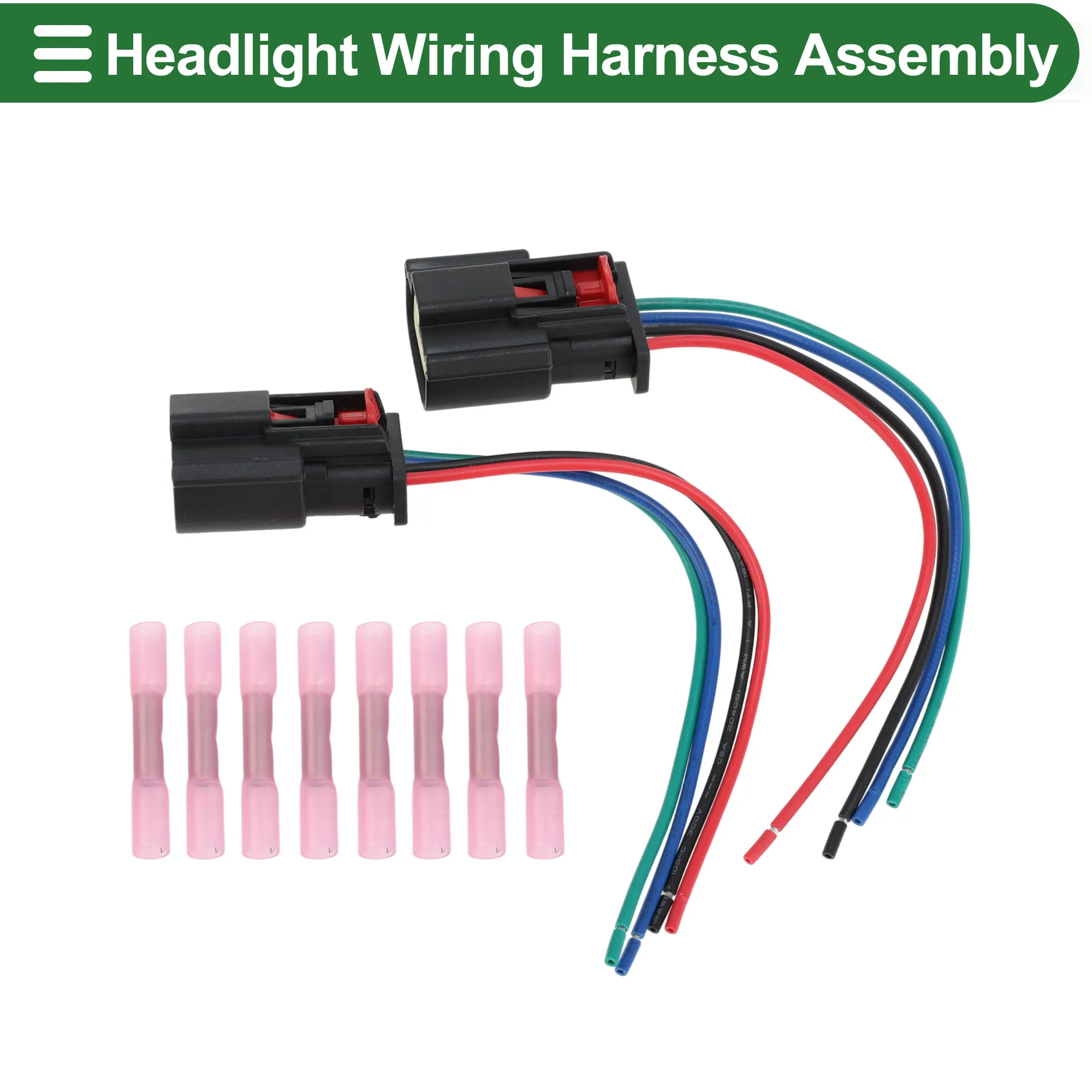 UXCELL No.334710469 Headlight Wiring Harness Assembly Fog Lights Lamp Wire Harness 8 Pcs Terminals 13cm 1 Set