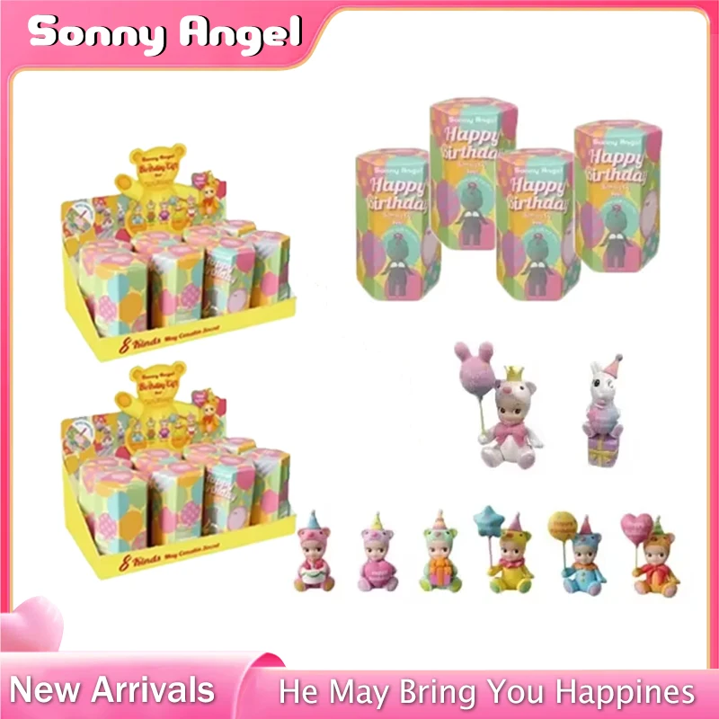 Sonny Angel Serie di compleanno Animali Anime Figure Ornamenti Bambole Fan Desktop Car Ornament Regalo di Natale Giocattolo di compleanno