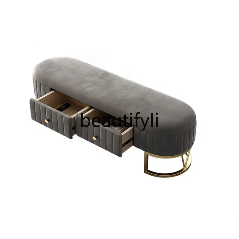 

Home shoe change stool Home door Cloakroom Living room Sofa stool Long bed Bed end Bedroom storage stool