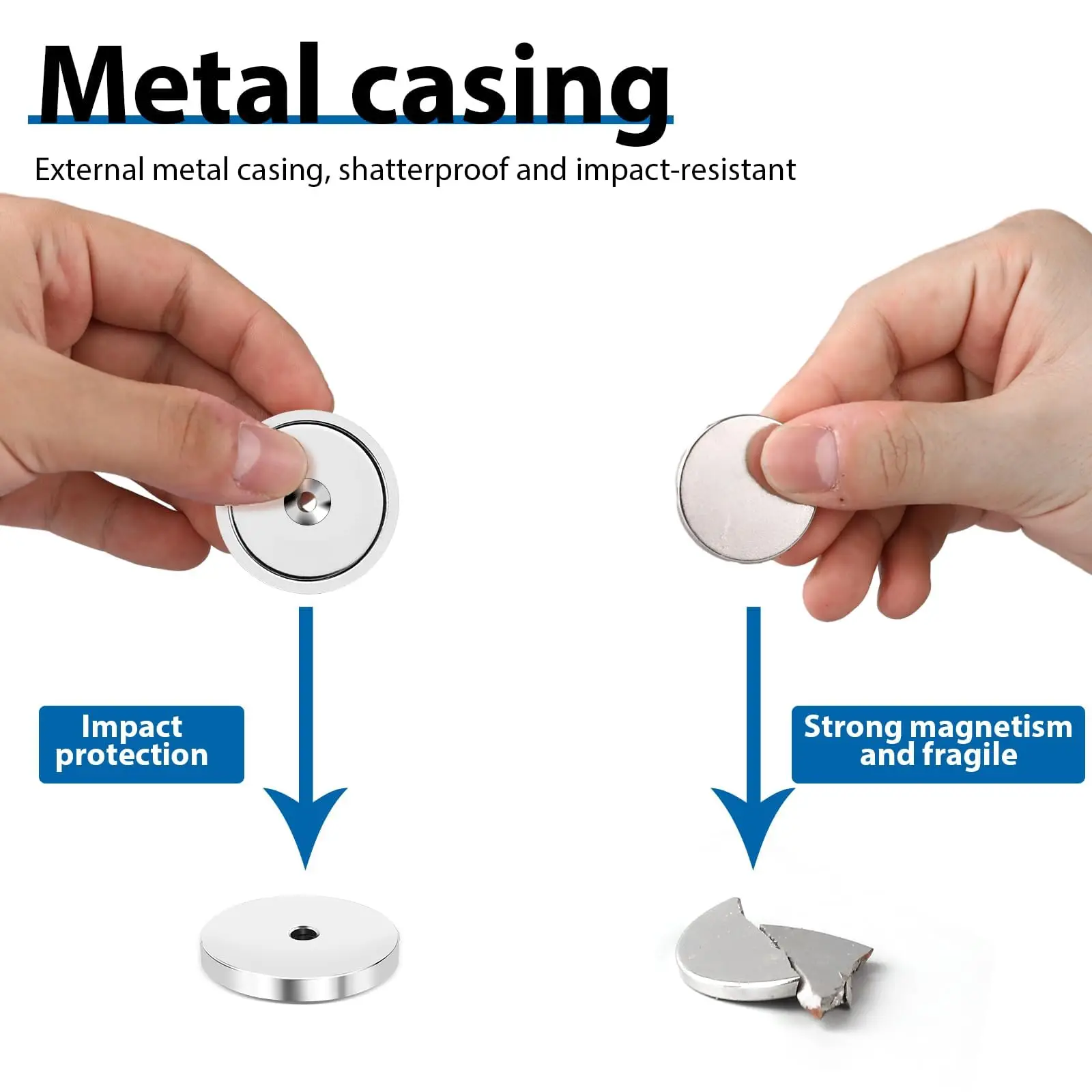1Pcs Super Strong Cup Magnetic Countersunk Hole POT Magnet Strong with Screw for Wall Mounting Round POT Magnets Imans