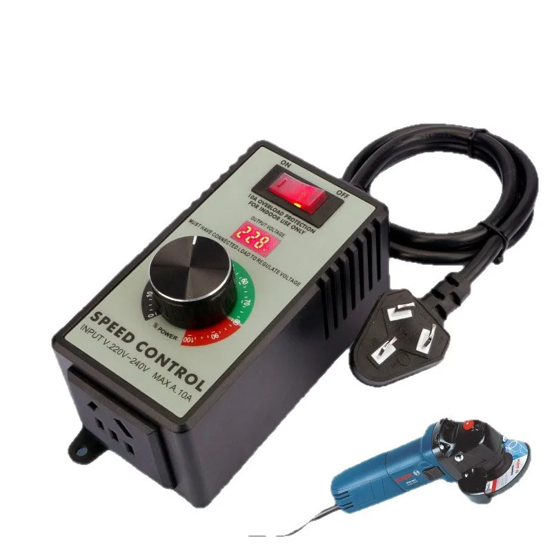 4000W AC110/220V Motor Speed Controller Electric Router Exhaust Fan Grinder Drill Variable Voltage Regulator Switch LED Display 5
