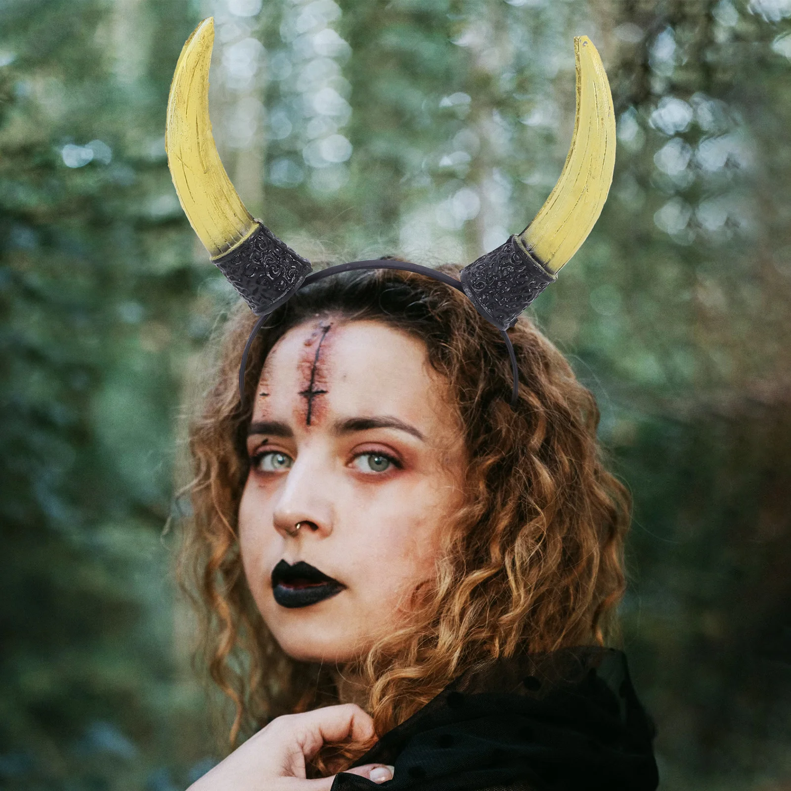 Fascia realistica in corno di toro Accessorio per costume di Halloween Cerchietto per capelli di mucca per adulti Bambini Festival Party Dress Up Fun