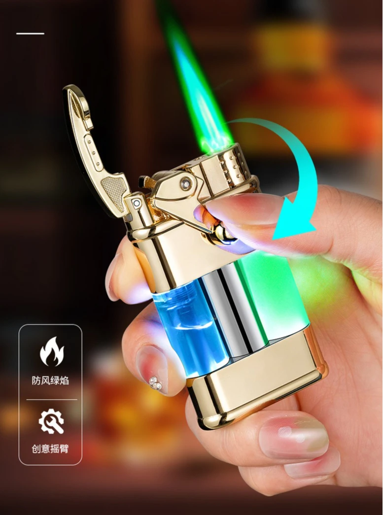 

New Flowing Sand Luminous Lighter with Windproof and Durable Arm Inflatable High Beauty Gift for Boyfriend