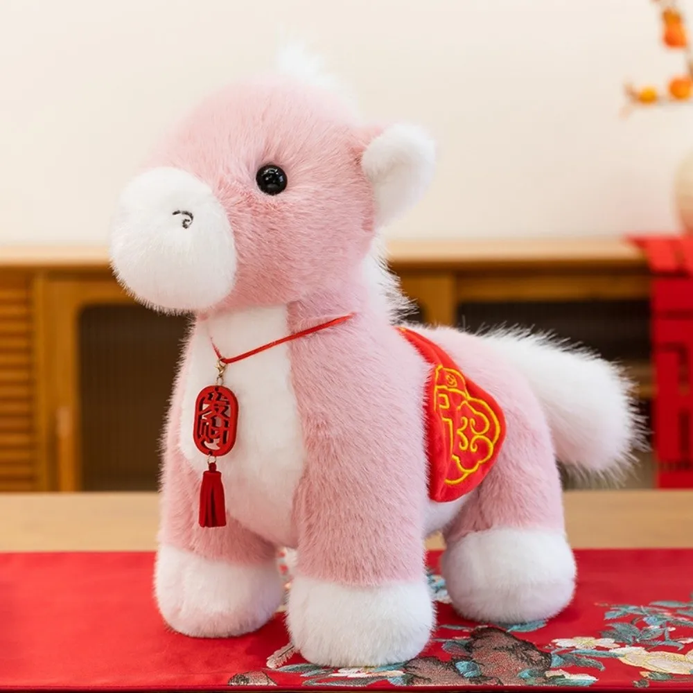 Adorable Tassel Pendant Horse Creative Mascot Stuffed Animal Pendants Fluffy Kawaii Chinese New Year Gift Chinese New Year