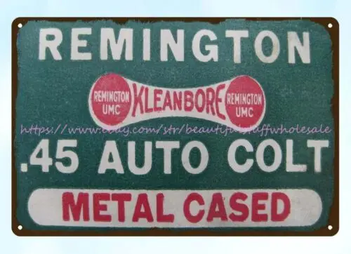 Remington UMC Dog Bone Cartridge hunting ammunition metal tin sign wall decor