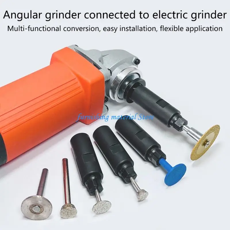 Y5GD Heavy Duty Angled Grinder Attachment Adapter Transfer Head Angled Grinder Easy Installation Carbon Steel Straight Grinder