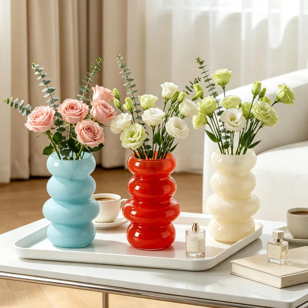 Glass Vase Nordic - Wazon ze szkła bąbelkowego w stylu