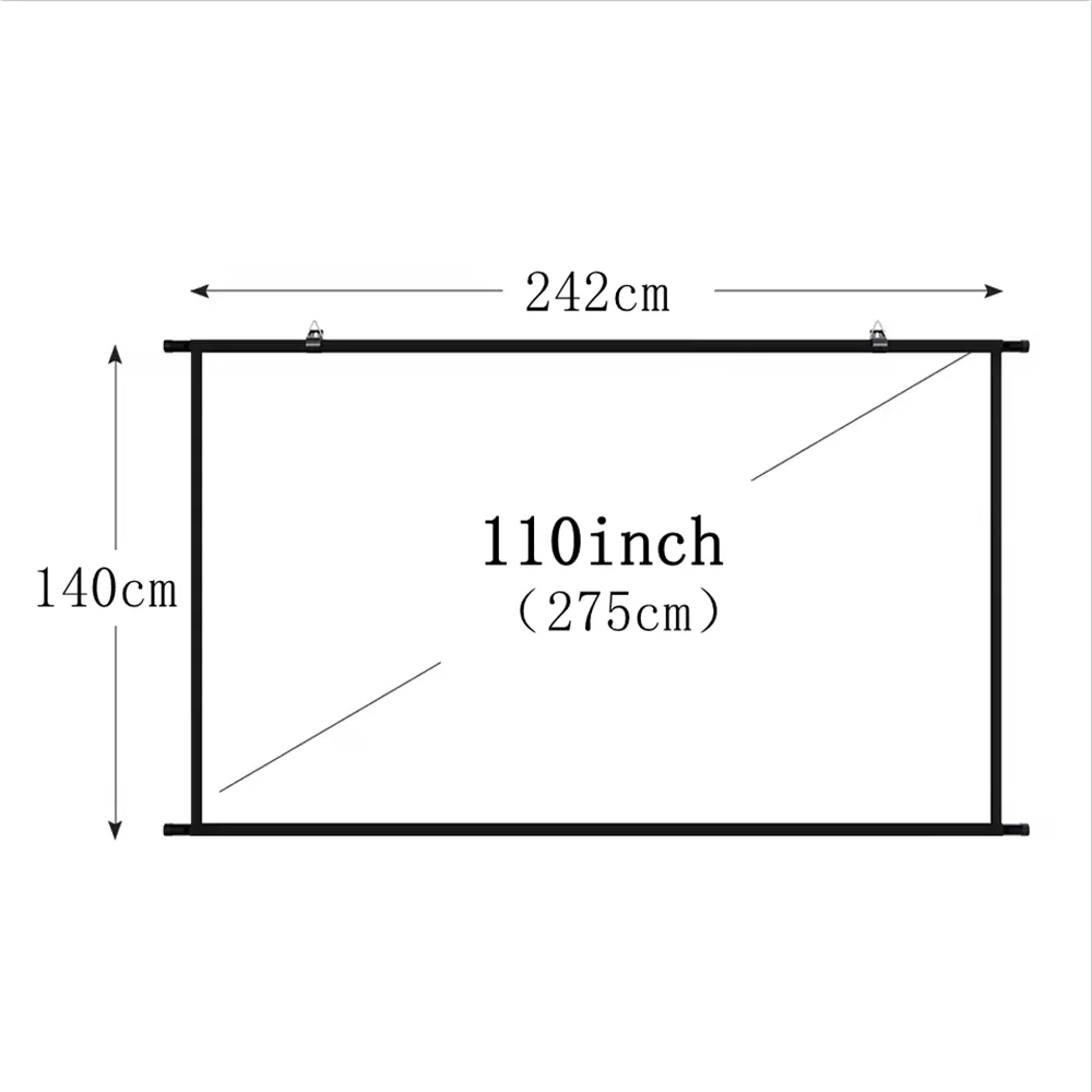 XIAOHUI شاشة عرض مضادة للضوء مثبتة على الحائط بنسبة 16:9 في الهواء الطلق والمكتب والترفيه المنزلي محمولة عالية الوضوح وقابلة للطي