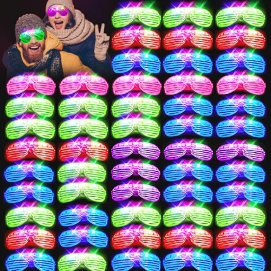 

150PCS LED Light Up Glasses with 5 Colors and 3 Modes Glow in Dark Party Supplies for Birthday New Year Carnival Decorations