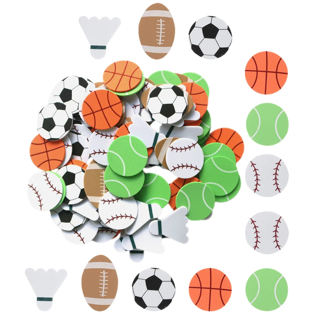 90 Pcs EVA Baseball Sticker DIY Tennis Stickers Sports Balls Soccer Self Adhesive Prom Badminton