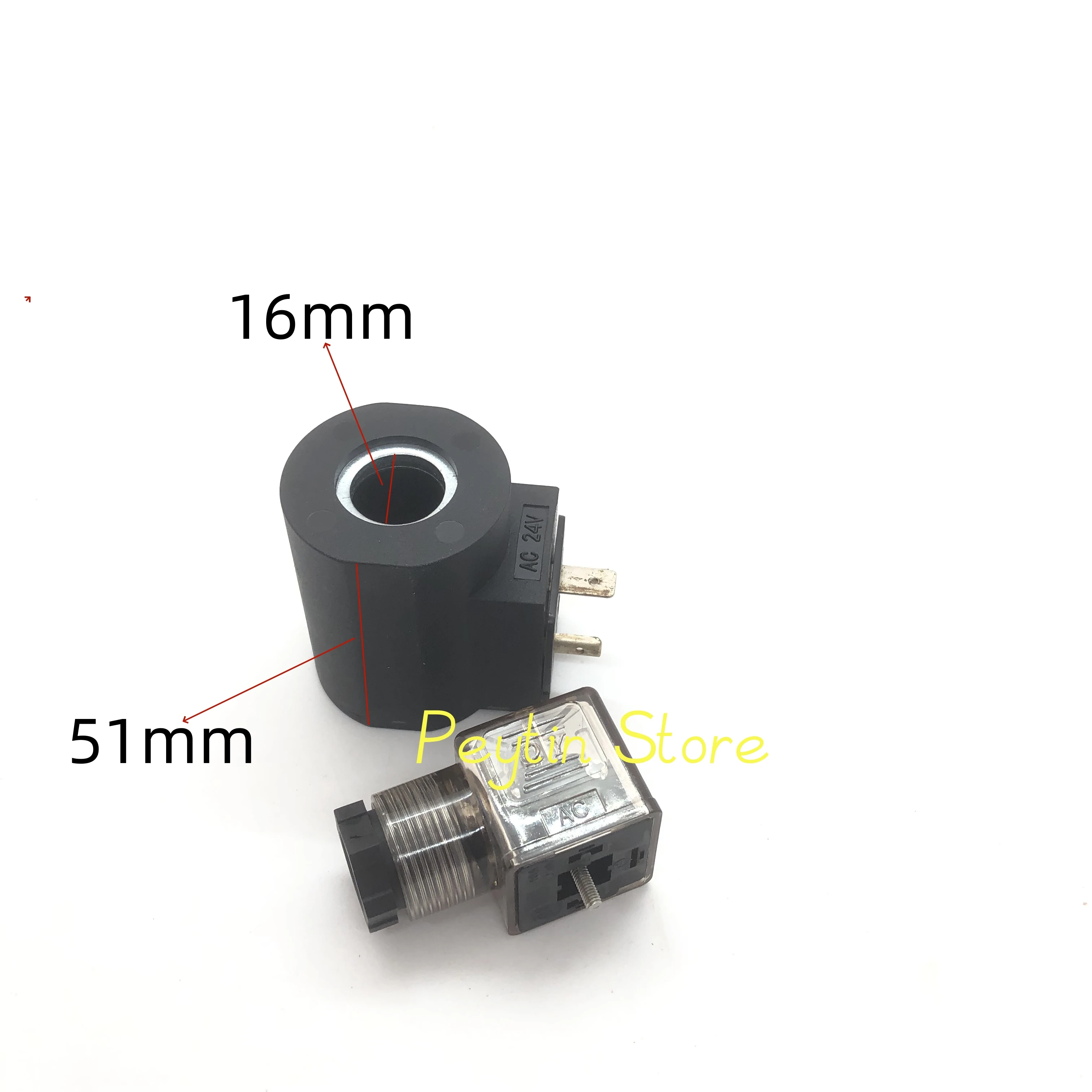 1Pc 16Mm Core Dia 51Mm Hoogte Dc 12V Dc 24V Ac 24V Ac 110V Ac 220V Dc 48V Dc 60V Pneumatische Controle Lucht Hydraulische Magneetventiel Spoel