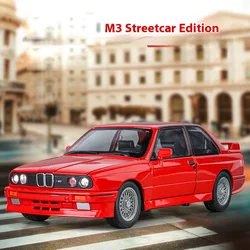 1:24 Scale M3 E30 Car Toy Model Alloy Body Rubber Tire Light Music Shock Absorption Retro Supercar Models Kids Hobby Gifts