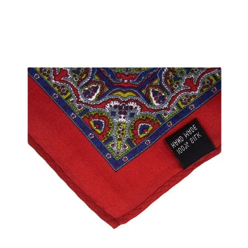 Pañuelo cuadrado de bolsillo de seda Real para hombres, traje de cuadros de flores de Color sólido, pañuelo de decoración de bolsillo, 30x30cm