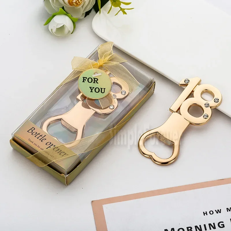 200pcs 18th Bottle Opener 18th Year Anniversary Keepsake 18th Birthday Favors Event Giveaways Party Gifts Ideas Beer Cap Opener